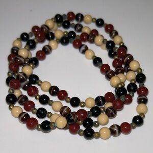 Extra Long Multicolor Bead Necklace 36 Inch Vintage‎